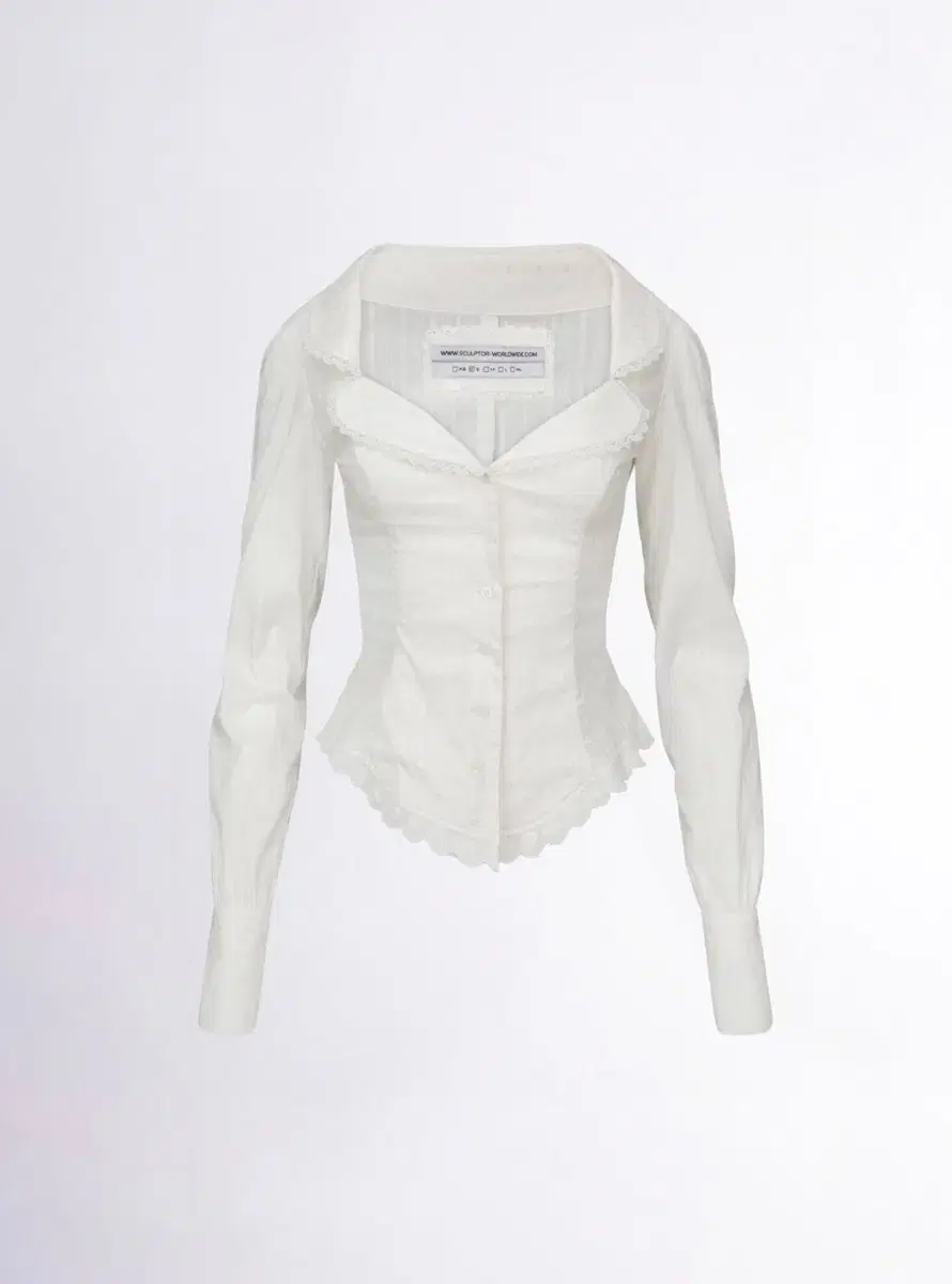 구해요) 스컬프터 Clover Leaf Neck Blouse Ivory